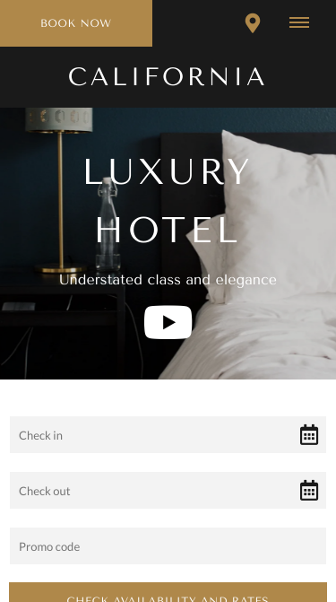 California Luxury Website Theme Mobile Screenshot