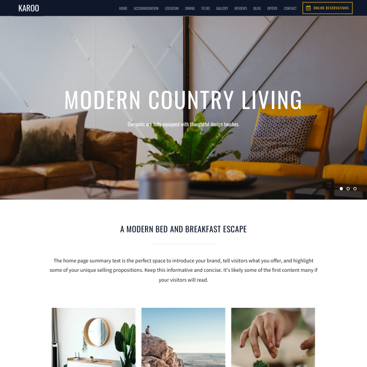 Karoo Modern Website Theme Desktop Screenshot