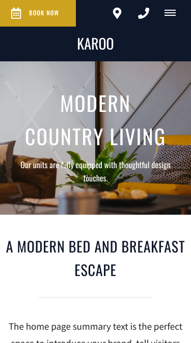 Karoo Modern Website Theme Mobile Screenshot