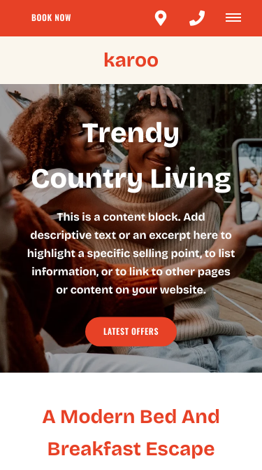 Karoo Trendy Website Theme Mobile Screenshot