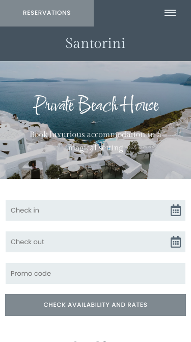 Santorini Elegant Website Theme Mobile Screenshot