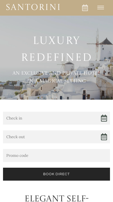 Santorini Luxury Website Theme Mobile Screenshot