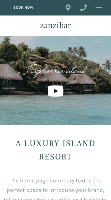 Zanzibar Elegant Website Theme Mobile Screenshot