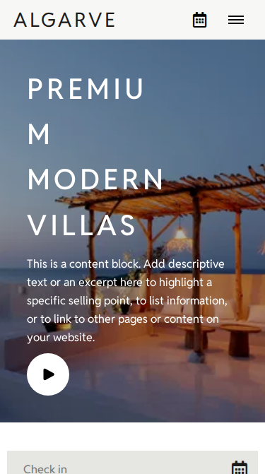 Algarve Modern Website Theme Mobile Screenshot