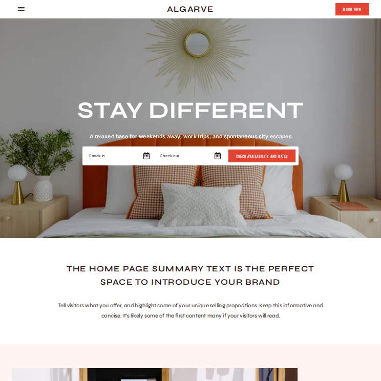 Algarve Trendy Website Theme Desktop Screenshot
