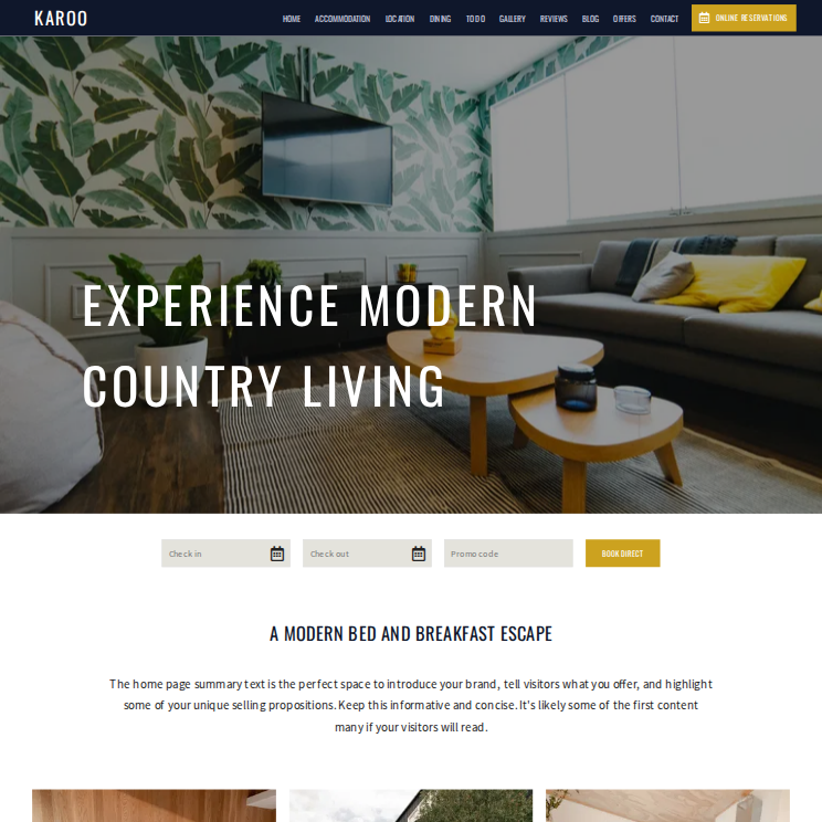 Karoo Modern Website Theme Desktop Screenshot
