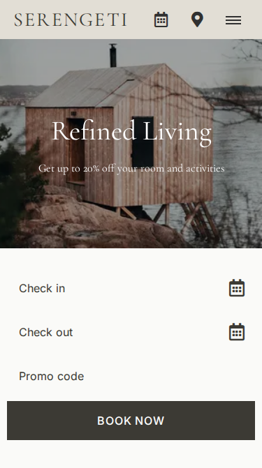 Serengeti Elegant Website Theme Mobile Screenshot