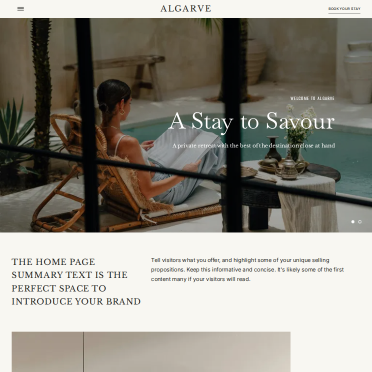 Algarve Luxury Website Theme Desktop Screenshot