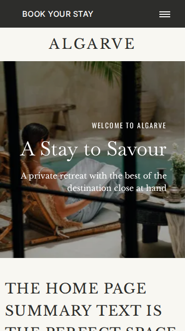 Algarve Luxury Website Theme Mobile Screenshot