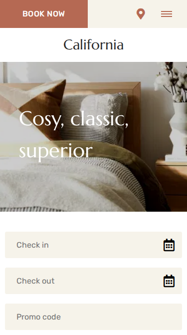 California Elegant Website Theme Mobile Screenshot