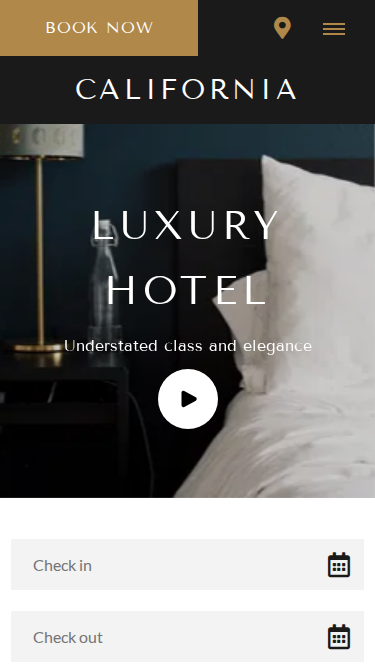 California Luxury Website Theme Mobile Screenshot