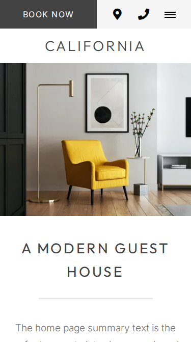 California Modern Website Theme Mobile Screenshot