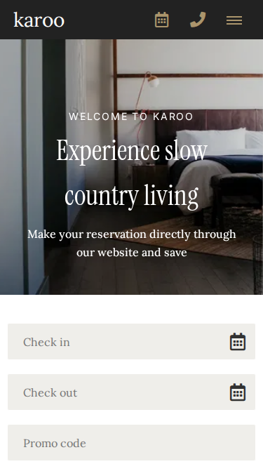 Karoo Elegant Website Theme Mobile Screenshot