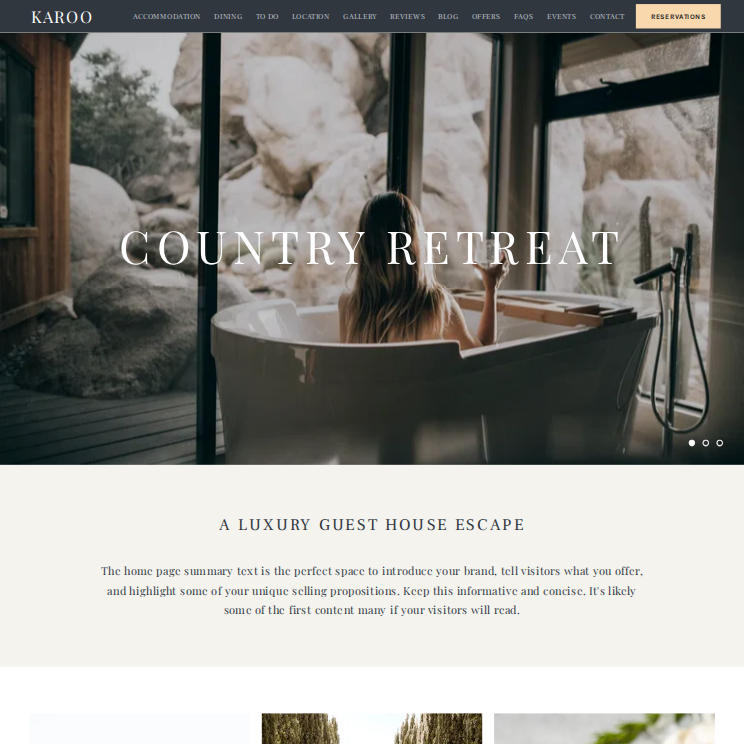 Karoo Luxury Website Theme Desktop Screenshot