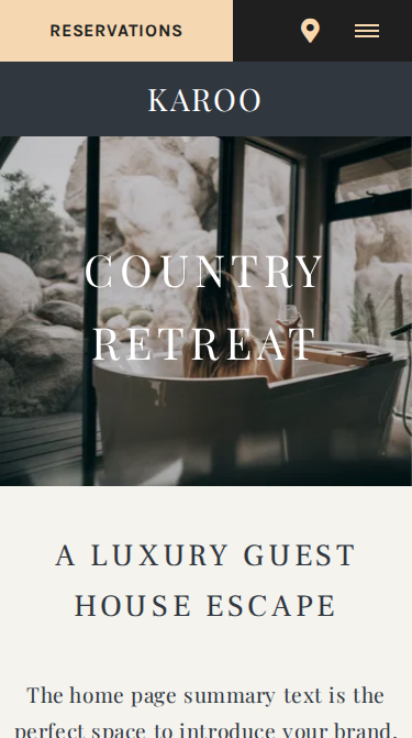 Karoo Luxury Website Theme Mobile Screenshot