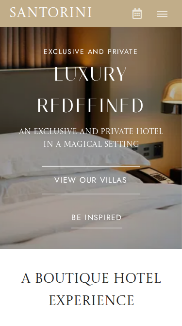 Santorini Luxury Website Theme Mobile Screenshot