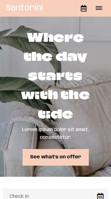 Santorini Trendy Website Theme Mobile Screenshot