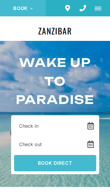 Zanzibar Modern Website Theme Mobile Screenshot