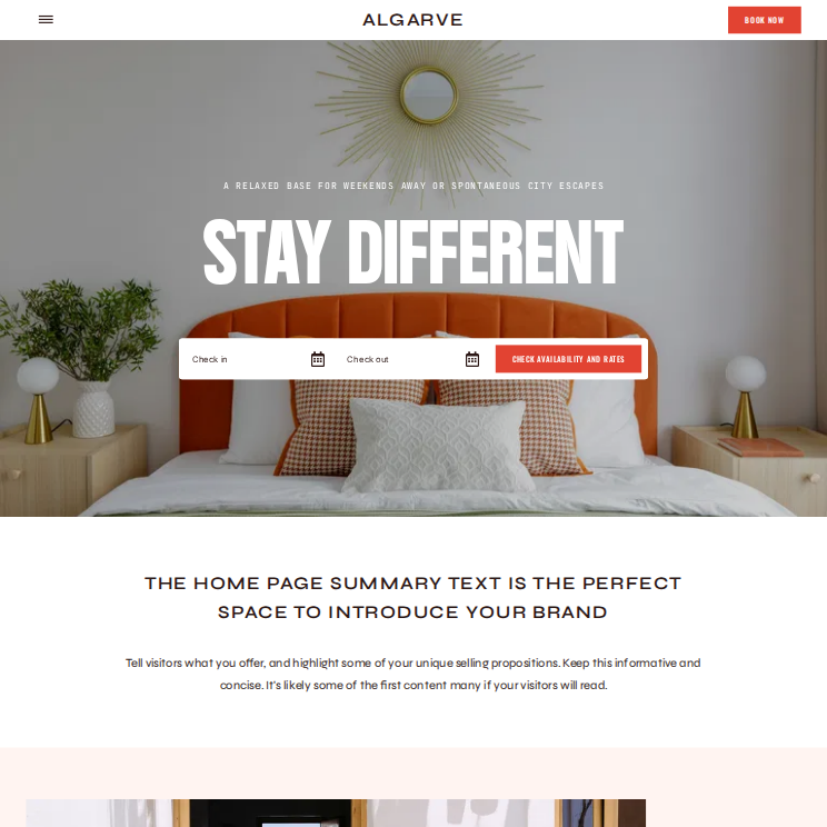 Algarve Trendy Website Theme Desktop Screenshot