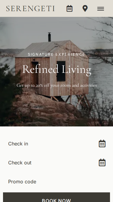 Serengeti Elegant Website Theme Mobile Screenshot
