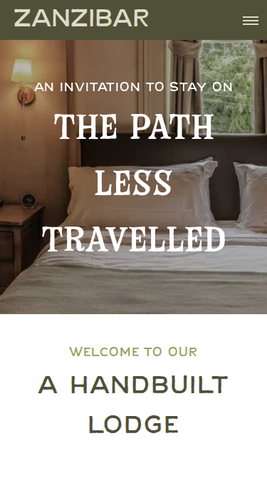 Zanzibar Rustic Website Theme Mobile Screenshot