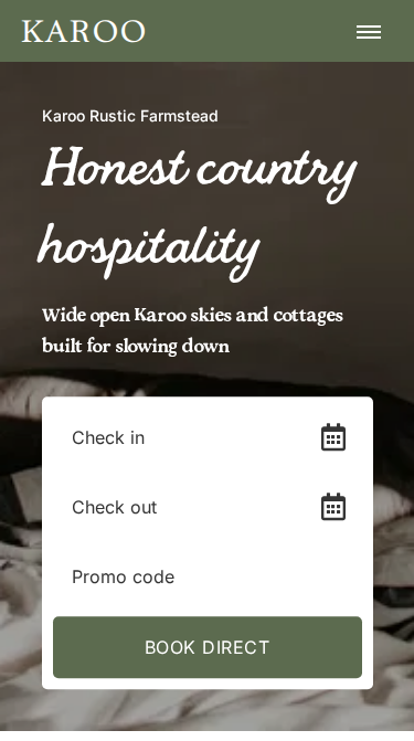 Karoo Rustic Website Theme Mobile Screenshot