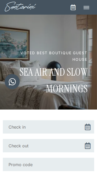 Santorini Elegant Website Theme Mobile Screenshot