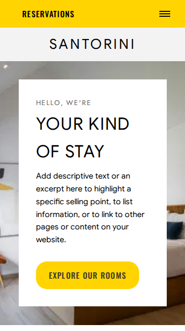 Santorini Modern Website Theme Mobile Screenshot