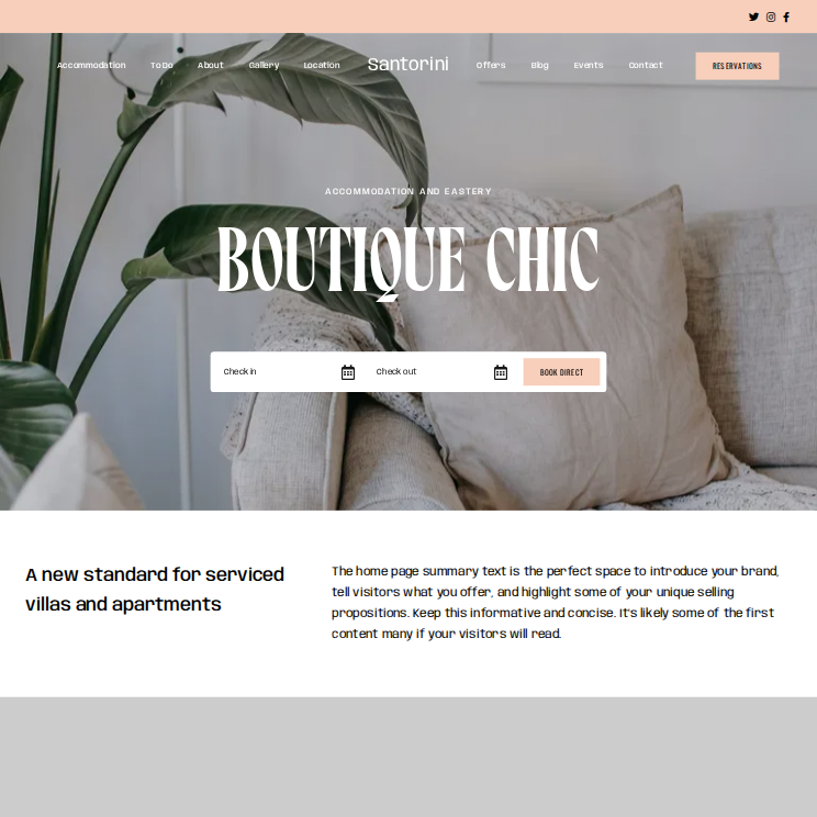 Santorini Trendy Website Theme Desktop Screenshot