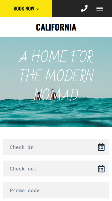 California Trendy Website Theme Mobile Screenshot