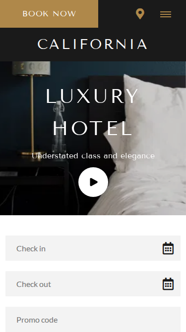 California Luxury Website Theme Mobile Screenshot