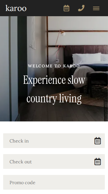 Karoo Elegant Website Theme Mobile Screenshot