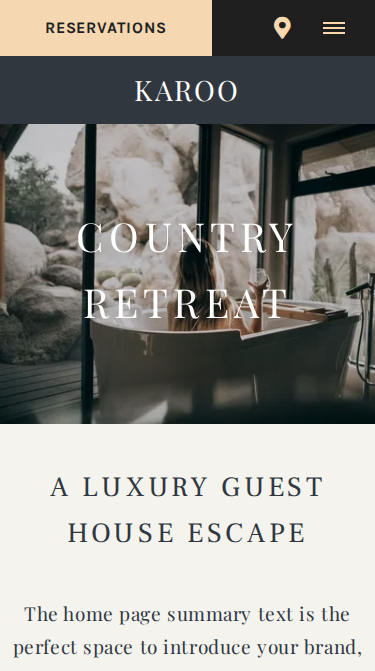 Karoo Luxury Website Theme Mobile Screenshot