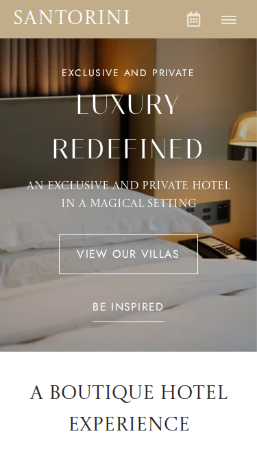 Santorini Luxury Website Theme Mobile Screenshot