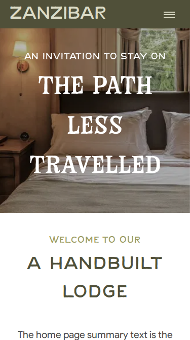 Zanzibar Rustic Website Theme Mobile Screenshot